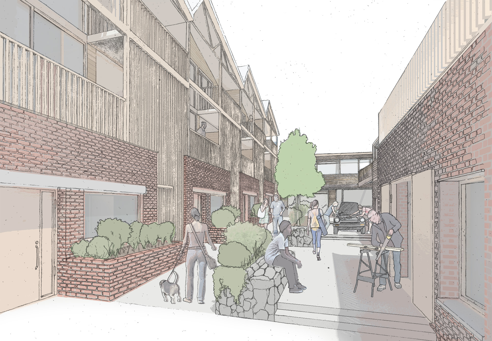 Streetscape perspective drawing